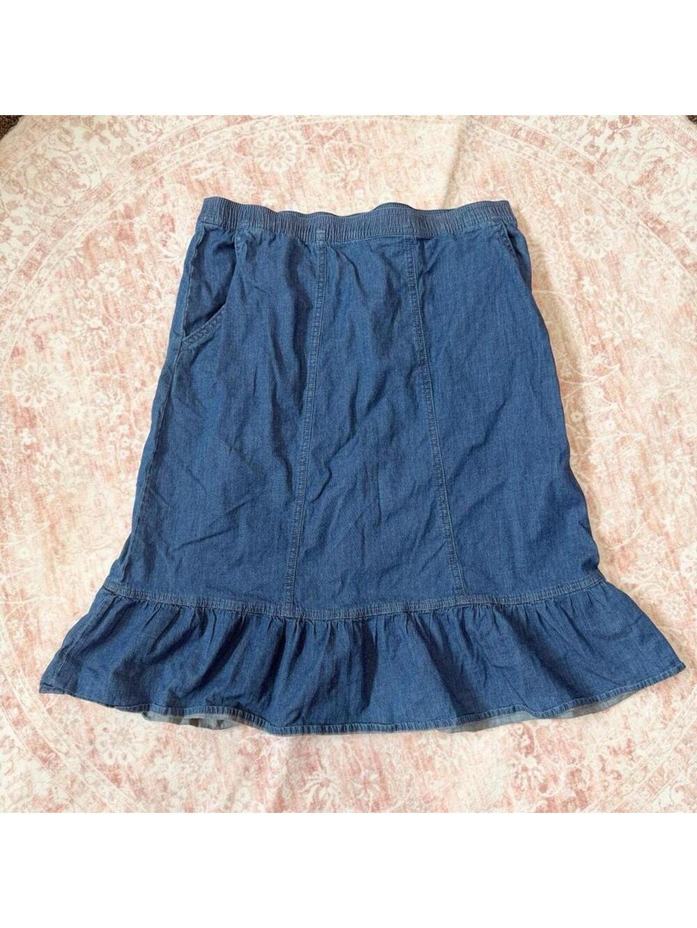Chambray Blue Midi Skirt Size Medium